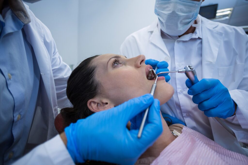 Patient receiving preventive dental care at Hillcrest Family Dentistry in Medford OR